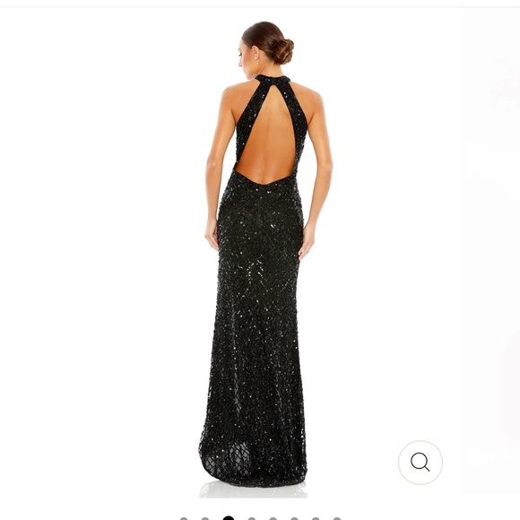 Cache iridescent beaded silk Gown formal backless prom homecoming eveningwear - Picture 3 of 16